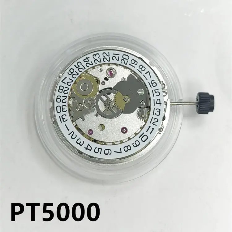 

PT5000 Movement 25 Jewels Silver Gold PT5000 Mechanical Movement With Datewheel 28800/Hour Wristwatch Parts Replace ETA2824-2