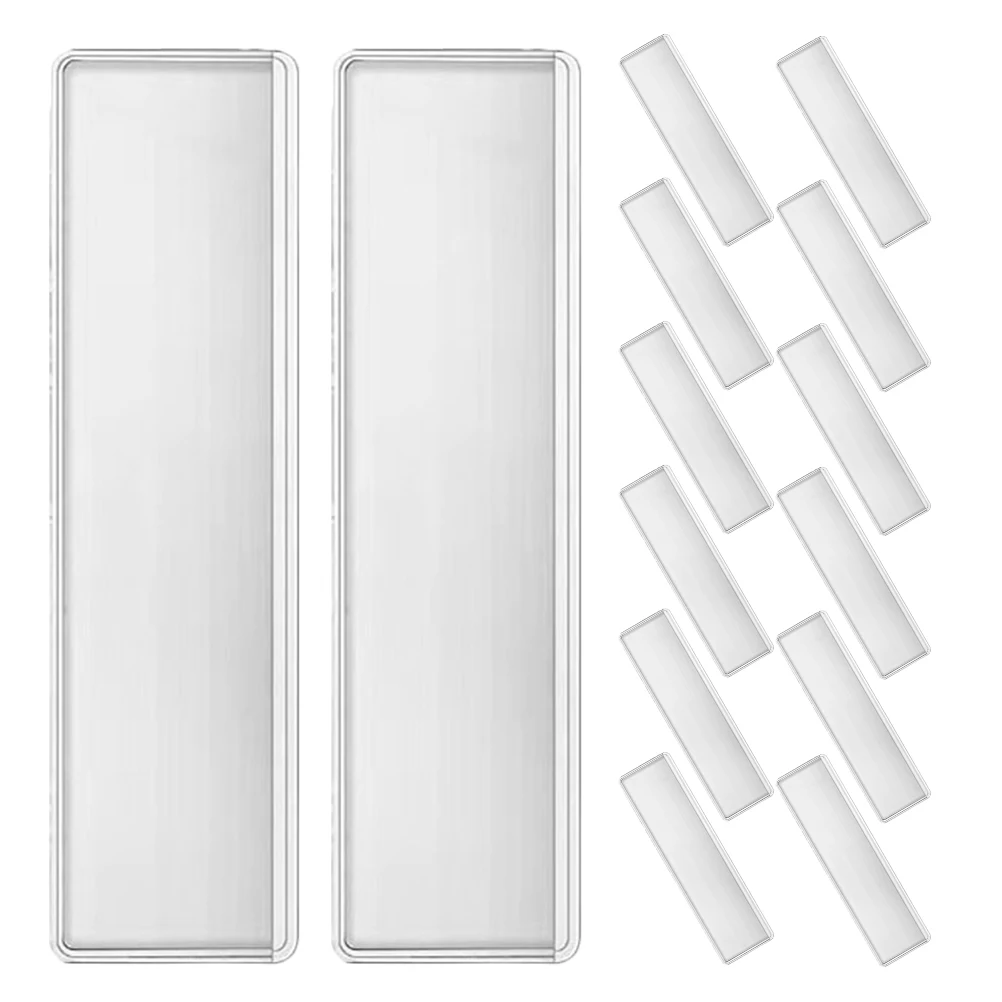 

25 Pcs Transparent Label Bag Index Card Holder Labels Clear Holders Plastic Sleeve Pockets Bookshelf