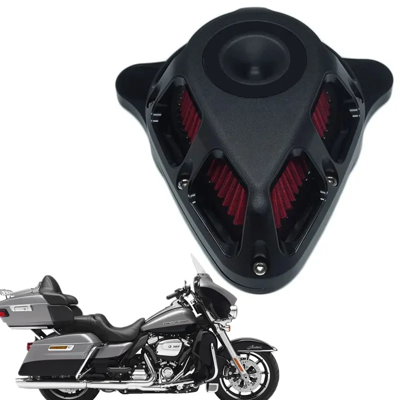 MOTO for Harley Touring 2017- up Road King 2017 - up Softail 2018 - up Air Cleaner Filter Multi-Angle Cnc Cut Kit Aluminum Black