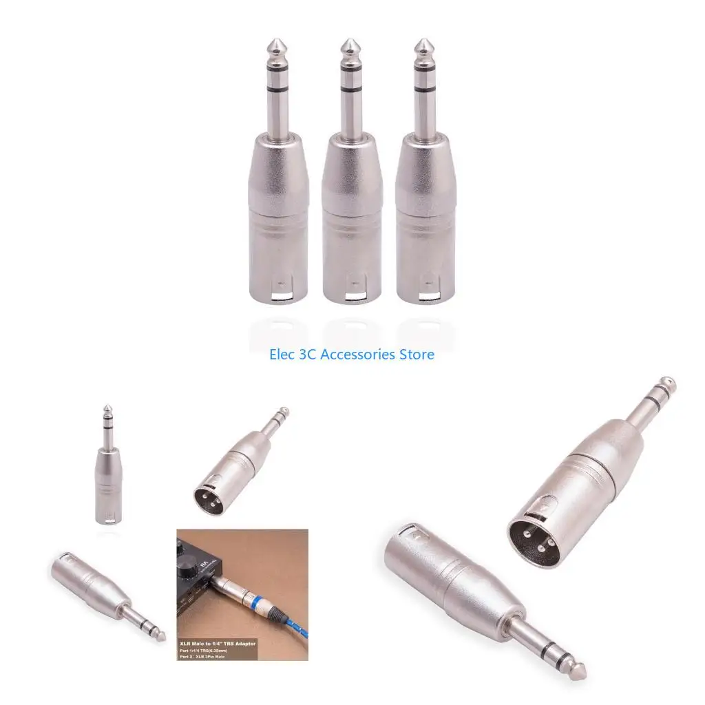 Y51A 6.35mm to 3 Pin XLR Socket Connector Quarter Inch Socket to XLR Converter