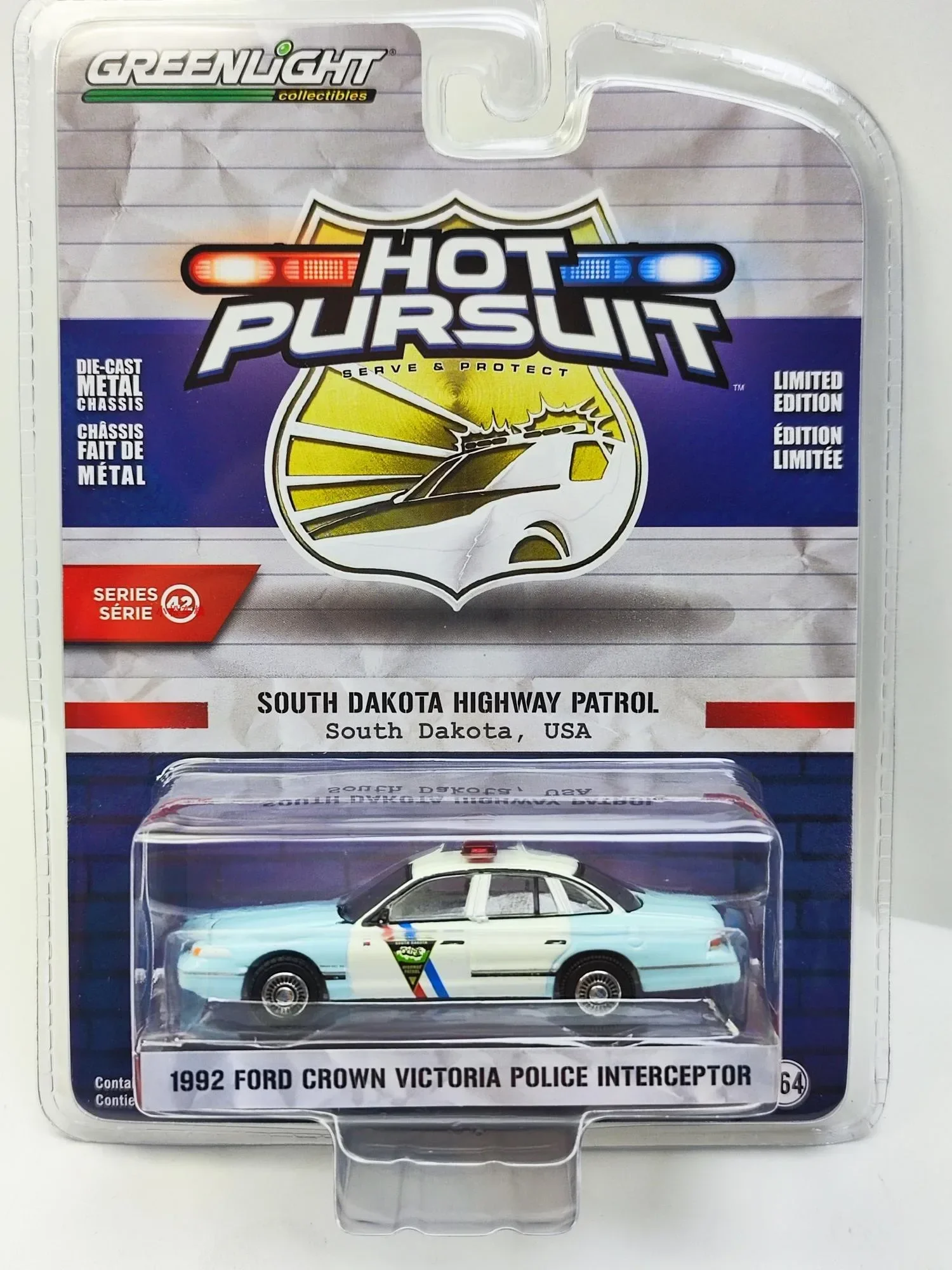 1: 64 1992 Ford Crown Victoria Interceptor Police Vehicle - Highway Patrol Alloy car model collection gift ornaments