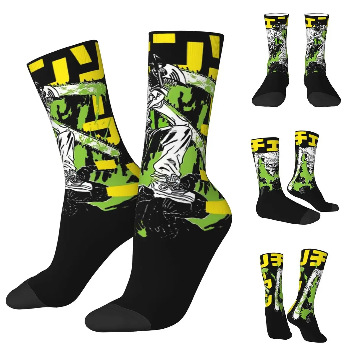 Anime Chainsaw Man Acid Men and Women printing Socks,Leisure Applicable throughout the year Dressing Gift