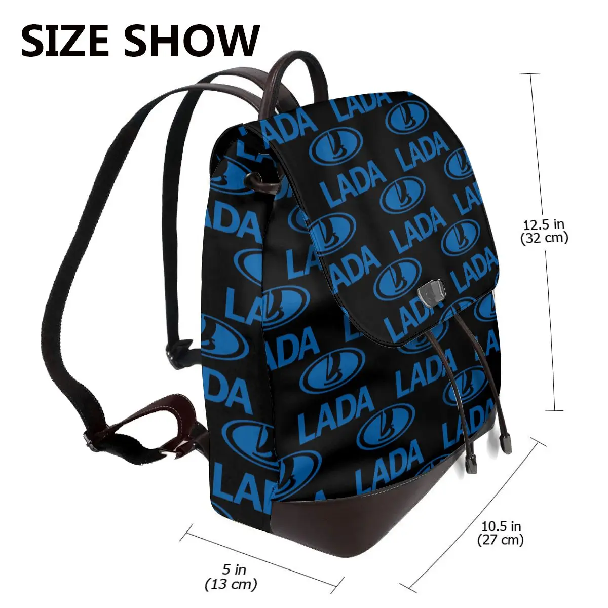 Best Seller Lada Car Merchandise Women Soft Leather Backpack Large Capacity Multi Pockets Work Travel Ladies Casual Rucksack