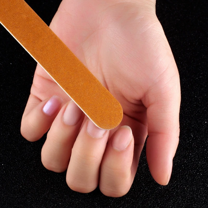 6Pcs/Set Golden Color One Side Fingernail File Cheap Wholesale Professional Glitter Nail Beauty Care Tool