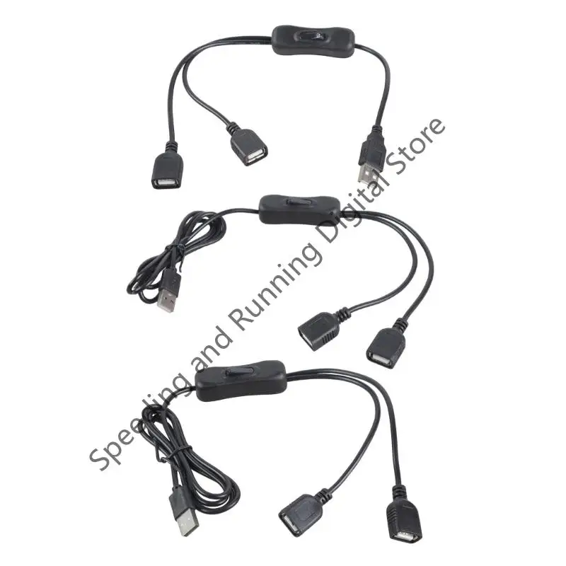 Q39D Double USB Nữ mở rộng với bộ chuyển đổi cho thiết bị sạc 35/120/200cm