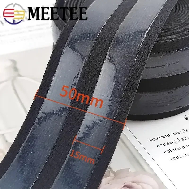 1/2/3m 5cm antiderrapante silicone elástico náilon poliéster faixas de borracha diy roupas calças de costura cinto estiramento webbing fitas