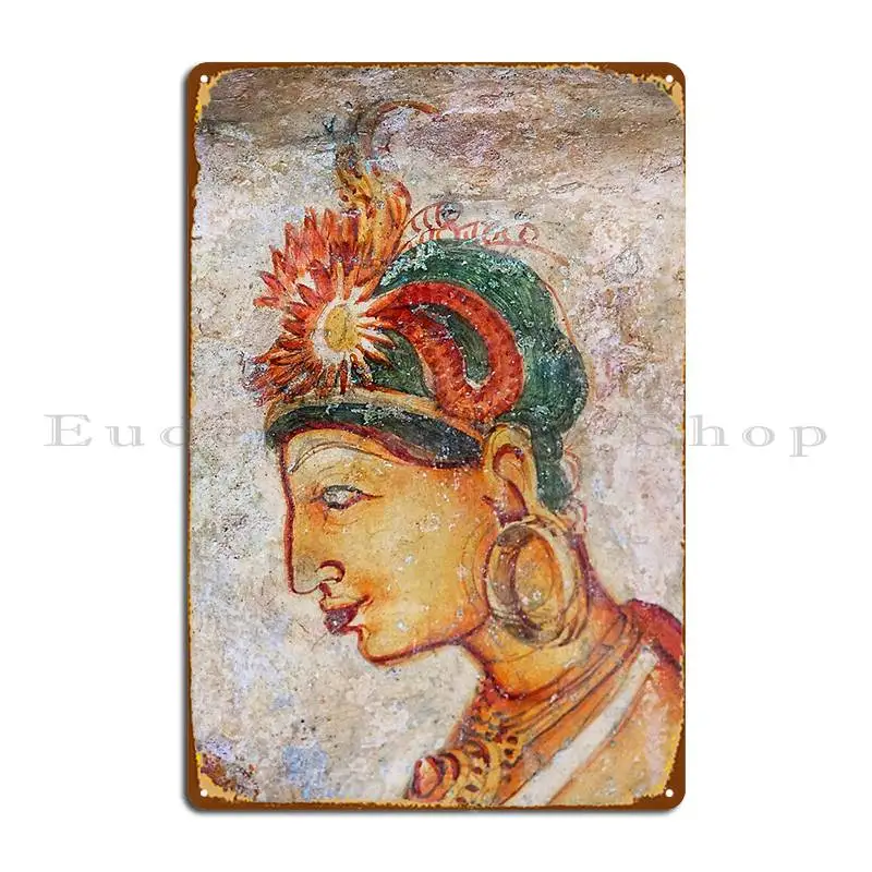 Sigiriya Frescos Metal Plaque Club Decoration Pub Print Plaques Tin Sign Poster