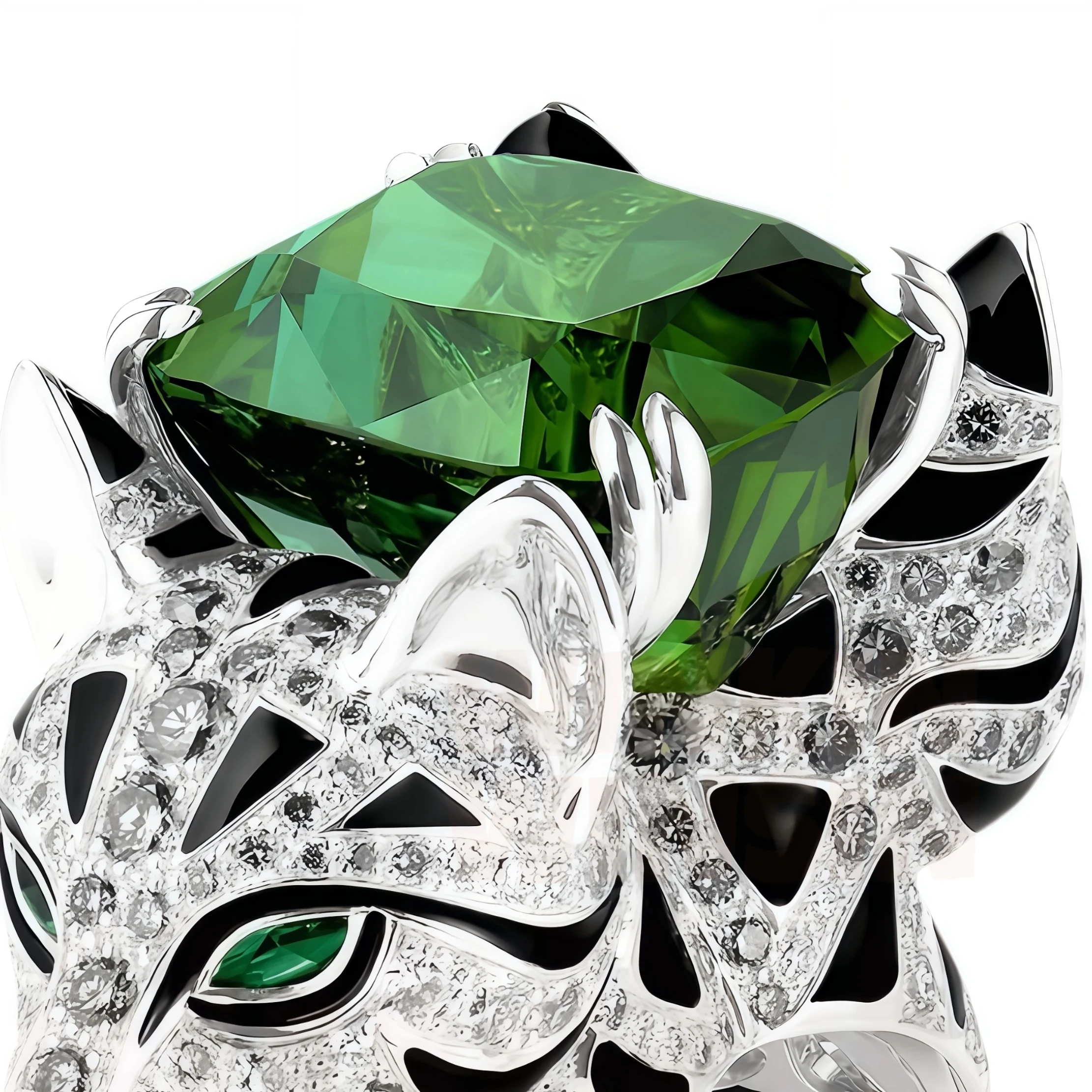 Winkin Winsin Luxury s 925 Sterling Silver Rings High Carbon Diamond Double Head Panther Leopard Cat Ring For Women Men Jewelry