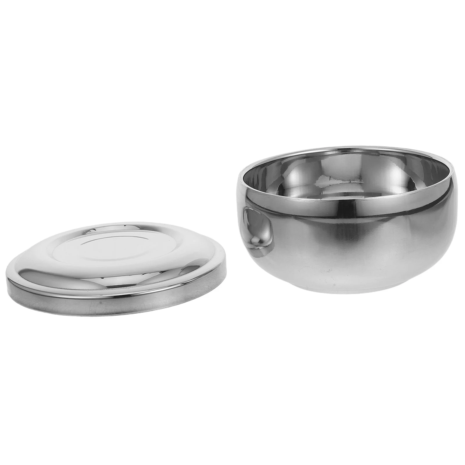 Tigela de barbear de metal premium com tampa, tigela de sabão de barbear de longa duração para homens, manuseio de espuma suave em rotina de aliciamento tradicional