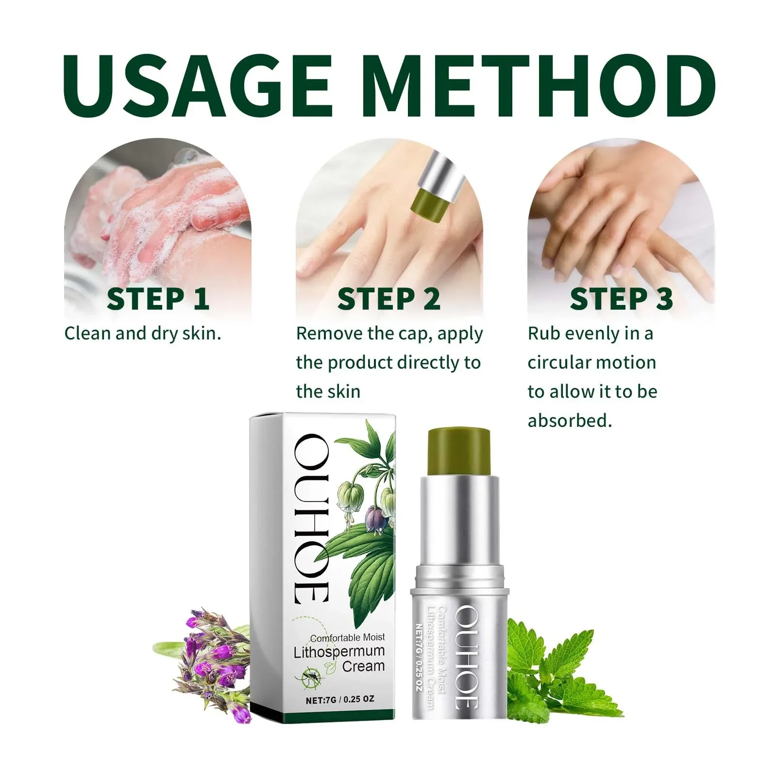 OUHOE Purple Grass Herbal Mosquito Repellent Cream Natural Anti Bite Moisturizing Skin Care for Outdoor Camping Home Summer Use view 3
