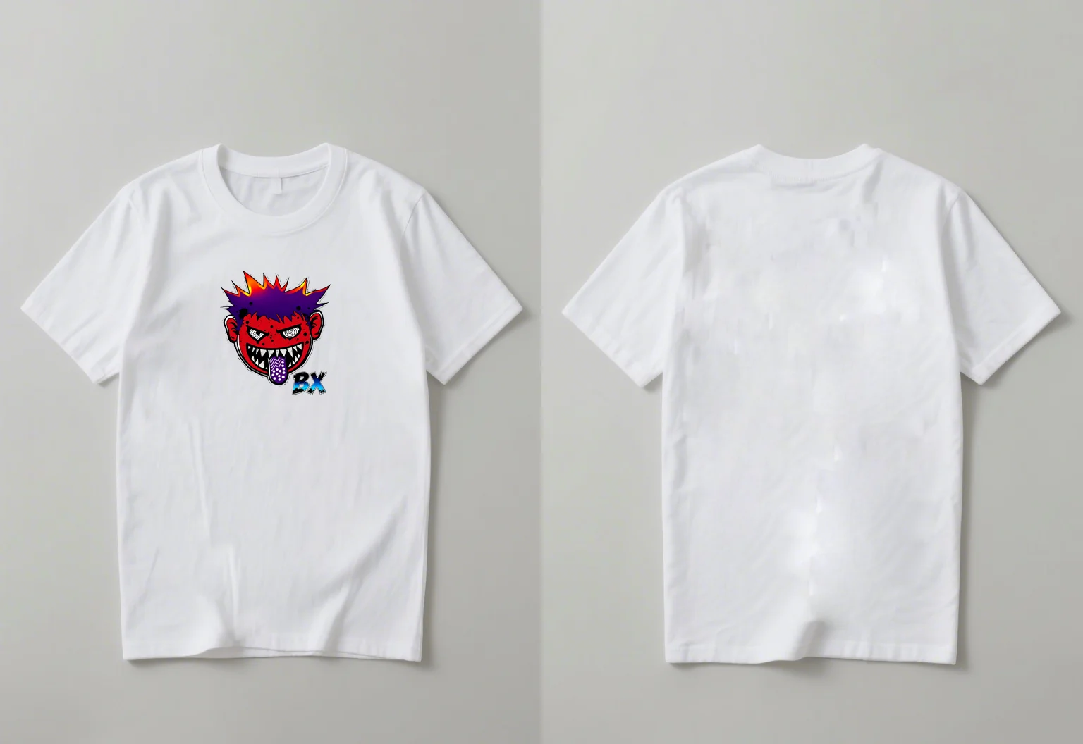 2025 Casual and fashionable short-sleeved T-shirt with dark anime avatar print suitable for both men and women