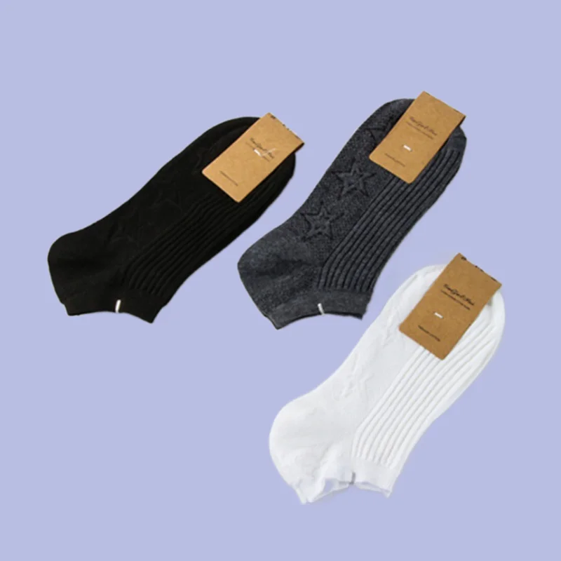 5/10 Pairs Four Seasons Men's Boat Socks Breathable Sweat-Absorbent Shallow Mouth Ankle Socks Striped Simple Casual Socks