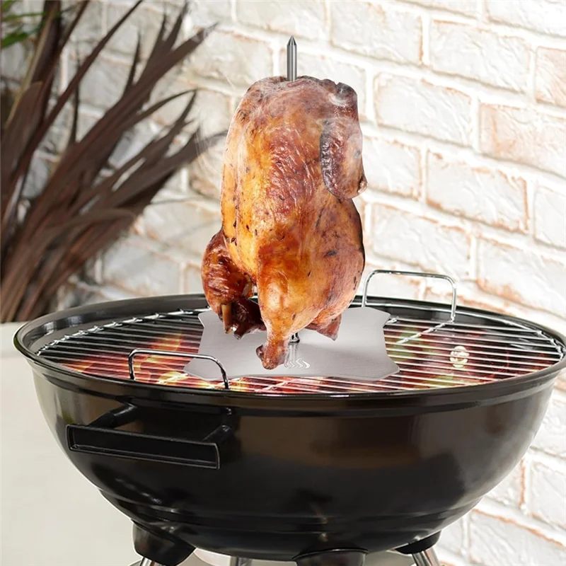 B38B-Stainless Steel Vertical Meat Spit BBQ Skewer Stand For Enjoyable Indoor And Outdoor Grilling Experiences