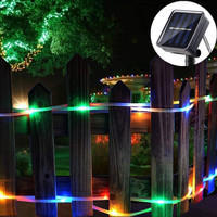 LED Solar String Lights Garden Waterproof Tube Rope Lamp Christmas Garland Fairy Lights For Outdoor Holiday Decoration Lighting