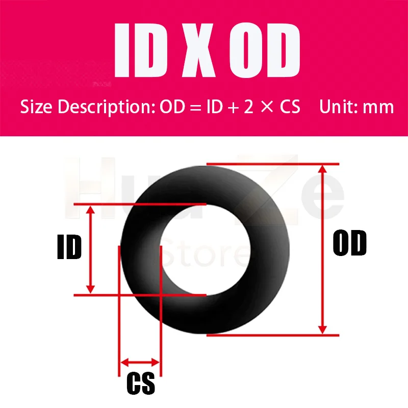 OD 3mm-31mm CS 0.6-5.5mm ID1.2-23.8 Black NBR Nitrile Rubber O Ring Oil Resistant Sealing Waterproof Gasket