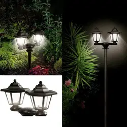 Warm White Model Street Lights Layout Lamppost  Double-Headed Solar Charging Light for Floor Garden Lamps Miniatures Decoration