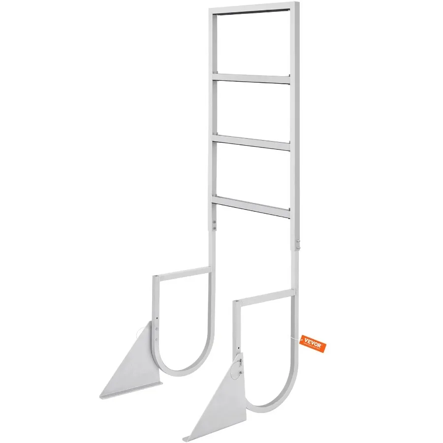 

Dock Ladder FlipUp 4 Steps 350 lbs Load Capacity Aluminum Alloy Pontoon Boat Ladder with 2'' Wide Step and Nonslip Rubber Mat