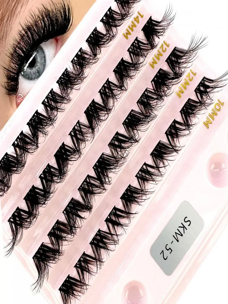 Nouveau bricolage Cluster cils mélange longueur 4 rangées segmentées Extension de cils individuelle Volume 3D grappes de cils cils moelleux naturels