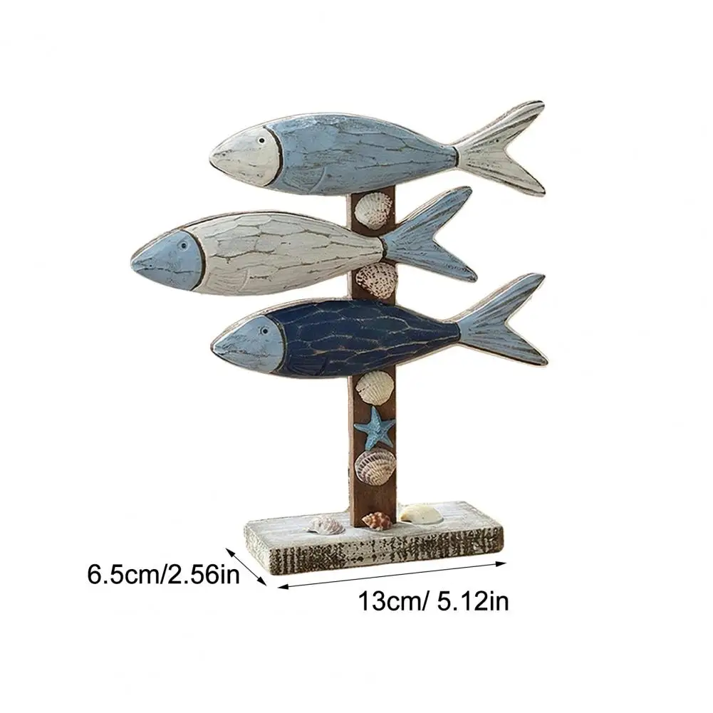Fish Table Ornament Summer Animal Standing Sign Rustic Fish Statue Tabletop Centerpiece for Home Office Living Room