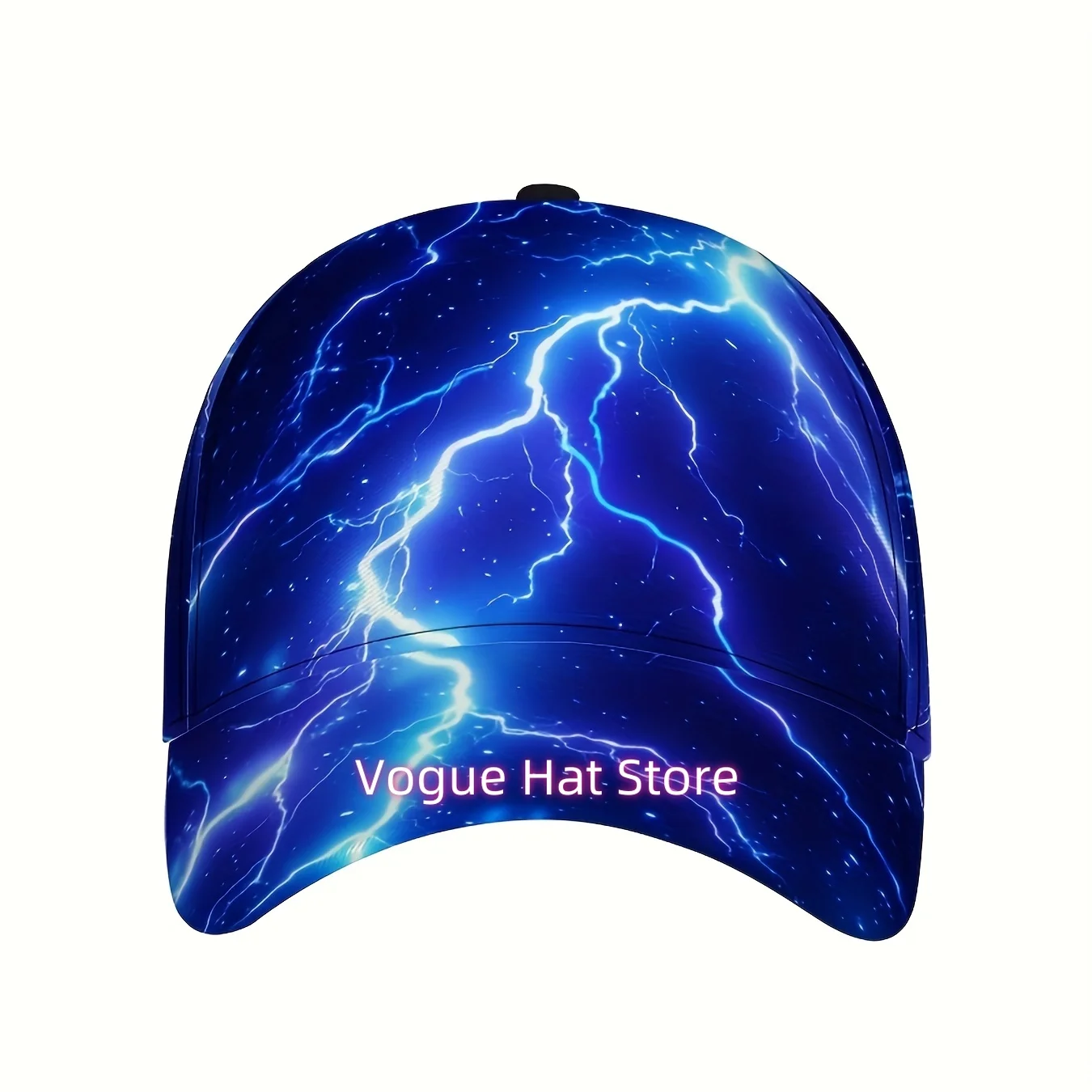 1pc of Electric Blue Baseball Cap Featuring a Lightning Design - Adjustable Snapback, Stylish And Fun, Made of, Perfect for Dail