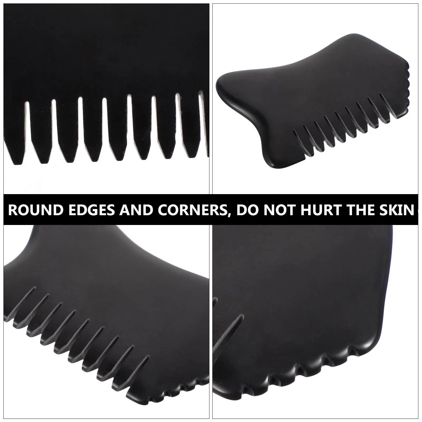 

Scraping Massage Comb Stone Material Durable Compact Head Hair Scalp Massager Body Face Neck Guasha Board Massage Comb