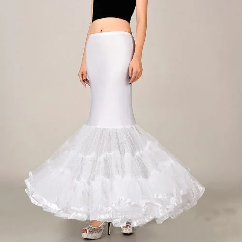 Branco sereia petticoat undersaia crinolina para vestido de noiva