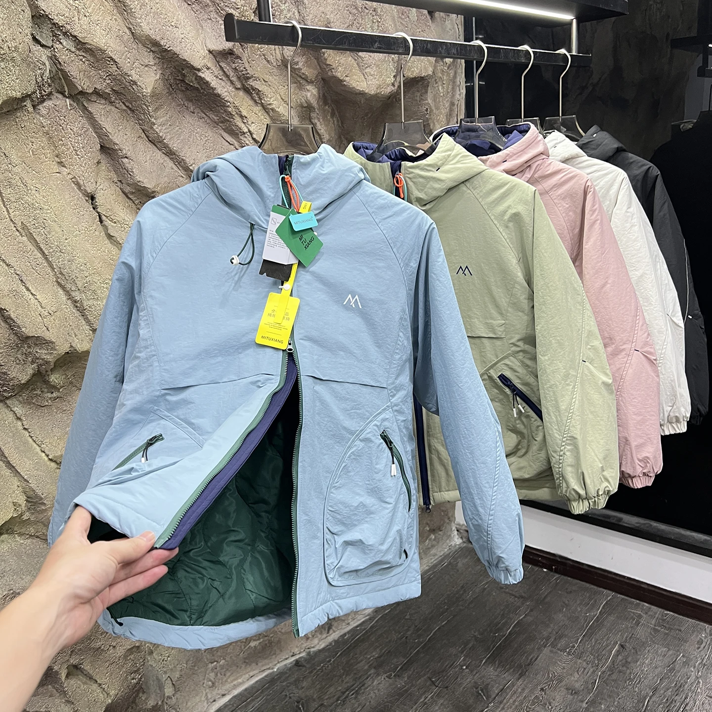 Thened القطن Jaet في الهواء الطلق ex مقنعين الدافئة الخريف الشتاء معطف الوقوف صالح طويل Sve ألياف البوليستر الشباب Faion