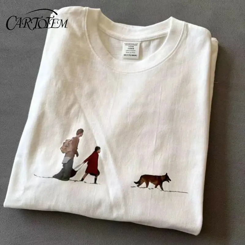 

Новые летние мужские пуловеры из чистого хлопка с круглым вырезом и принтом, модные универсальные свободные футболки с короткими рукавами, топы