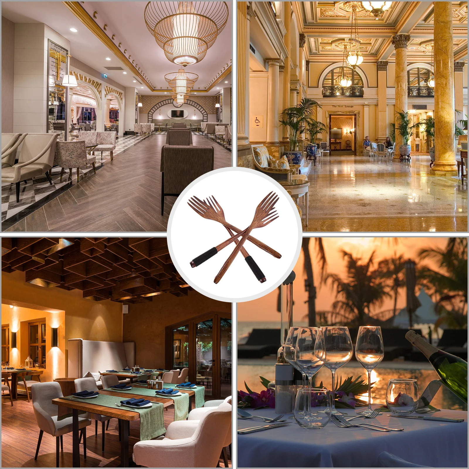 

4Pcs Long Handle Wooden Forks Natural Wood Forks for Cooking Mixing Eating Kitchen Tools Wooden Cookware Wood Fork