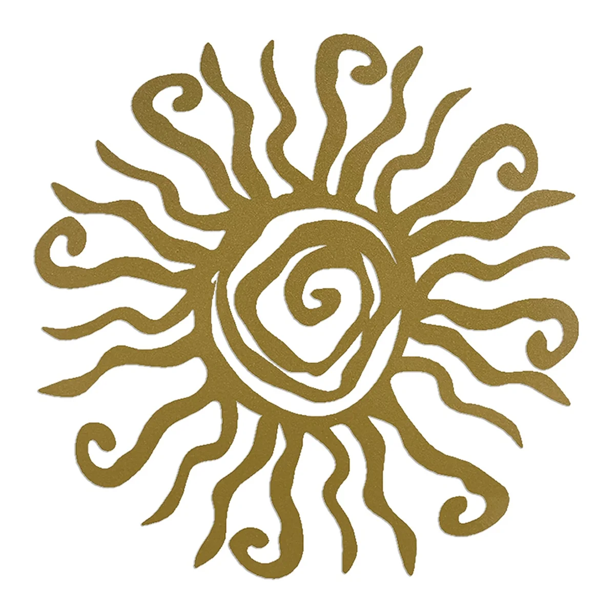 Sun Metal Wall Art Outdoor Decor - 11.8 Inches Rust Proof Wall Sculpture Perfect for Garden Gold