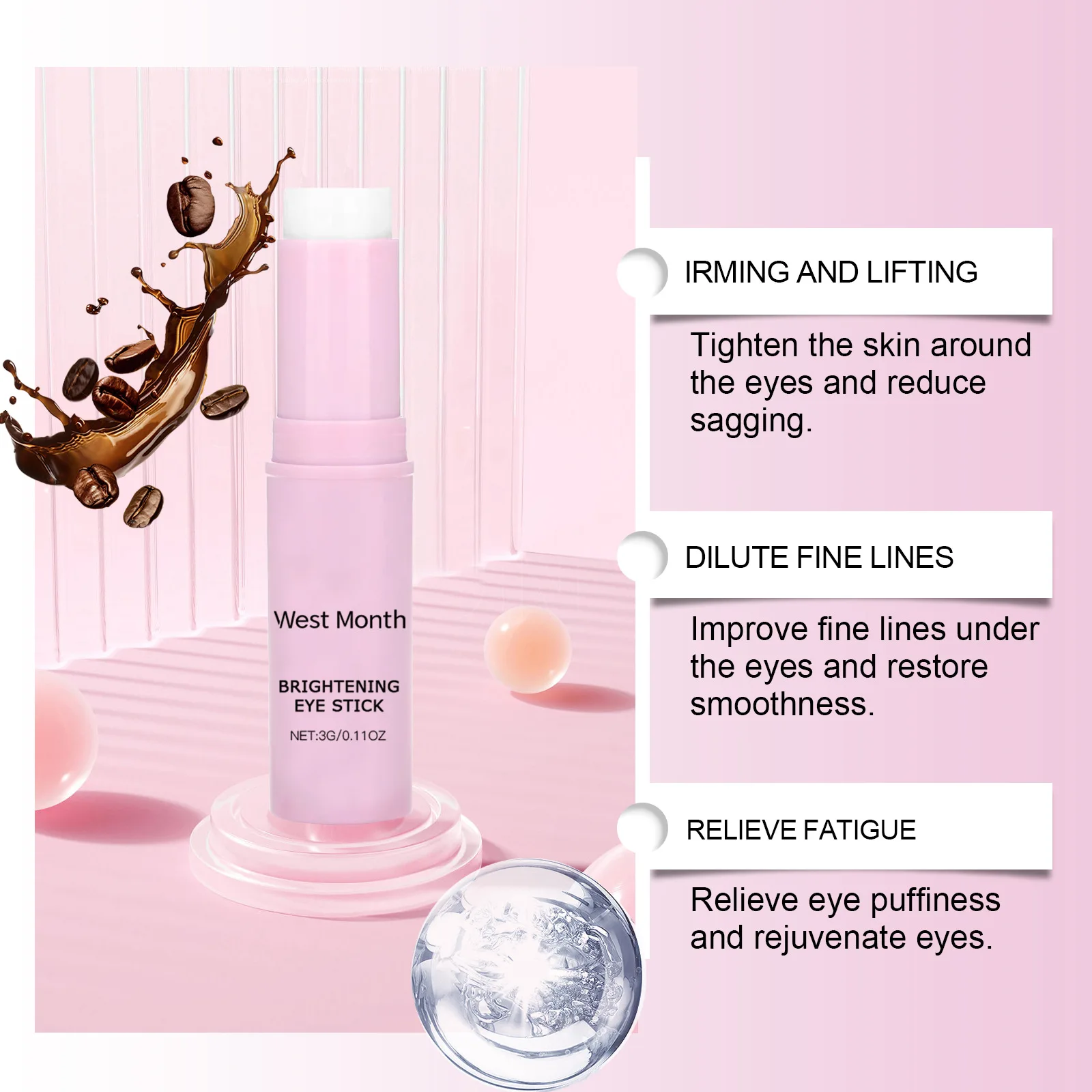 Brightening Eye Stick Lightening Dark Circles Reduce Fine Lines Anti-Wrinkle Gentle Moisturizing Instant Eye Repair Serum Stick