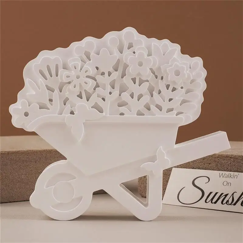 Ornament Silicone Mold DIY Crystal Flower Pot Water Bottle Cart Silicone Mold Epoxy Resin Gypsum Cement Crafts Casting Mould