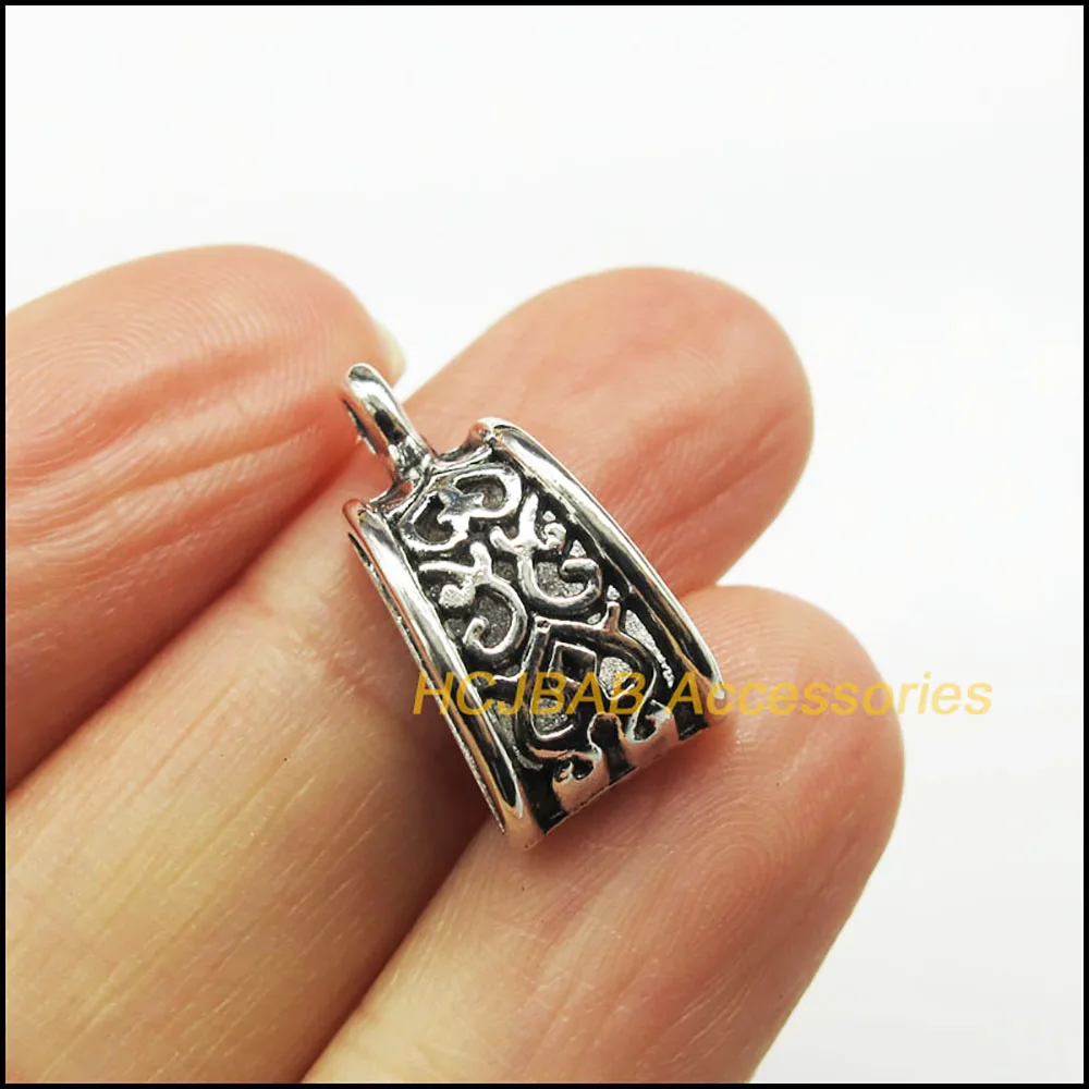 New Flower Charms Retro Tibetan Silver Tone Clouds Bead Bail Connectors DIY J008