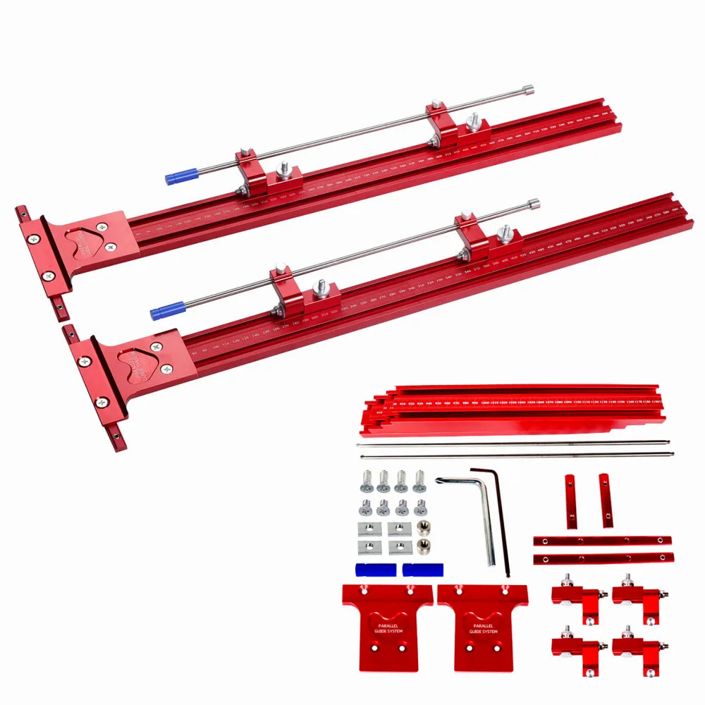 2-in-1 Parallel Guide Rail System Track Saw Angle Clamp,Aluminum Guide for Makita & Festool Rail,Circular Saw Cutting Positioner image 3
