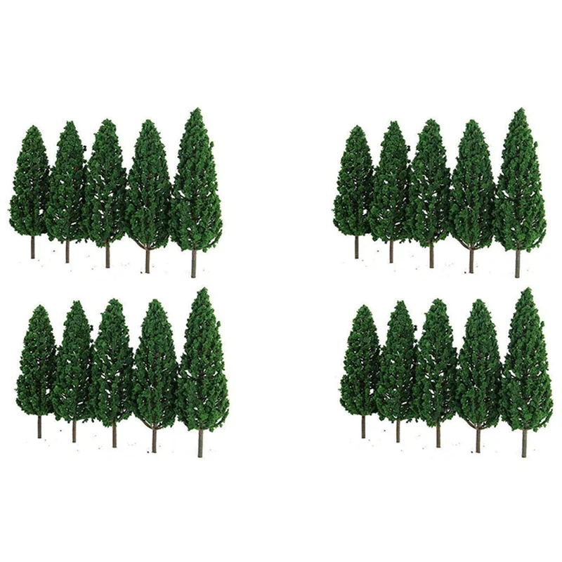 

AS96-20Pcs Pine Trees 1:25 Model Train Railway Building Green Model Tree For O G Scale 1/25 Railroad Layout Diorama Scenery