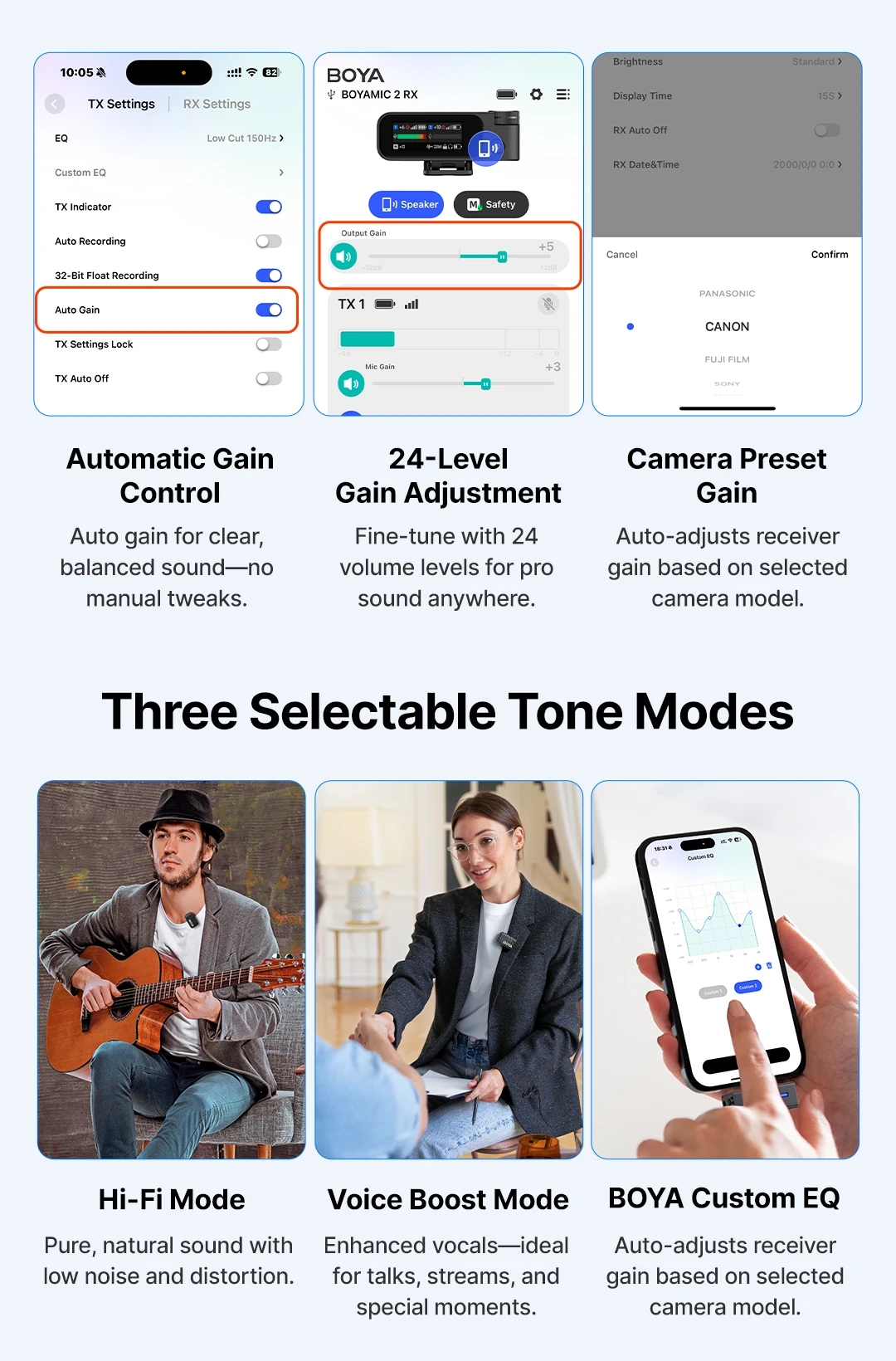 BOYA BOYAMIC 2, professionelles kabelloses Lavalier-Ansteckmikrofon für iPhone, USB-C, Android-Kamera für Live-Streaming, Aufnahme, Vlog – Detail 7