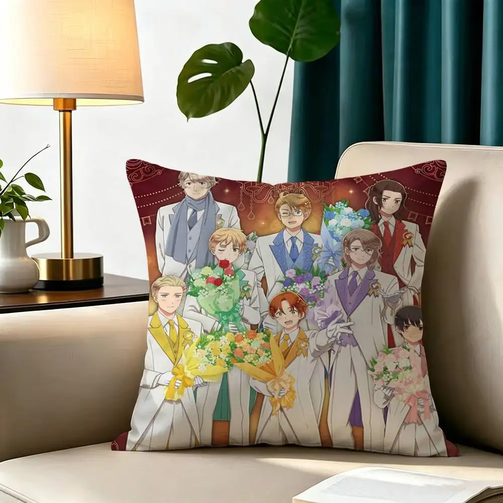 H-Hetalia Axis Powers World Stars  Pillow Case Square Double-Sided Sofa Cushion Cover Bedroom Bedside Pillow