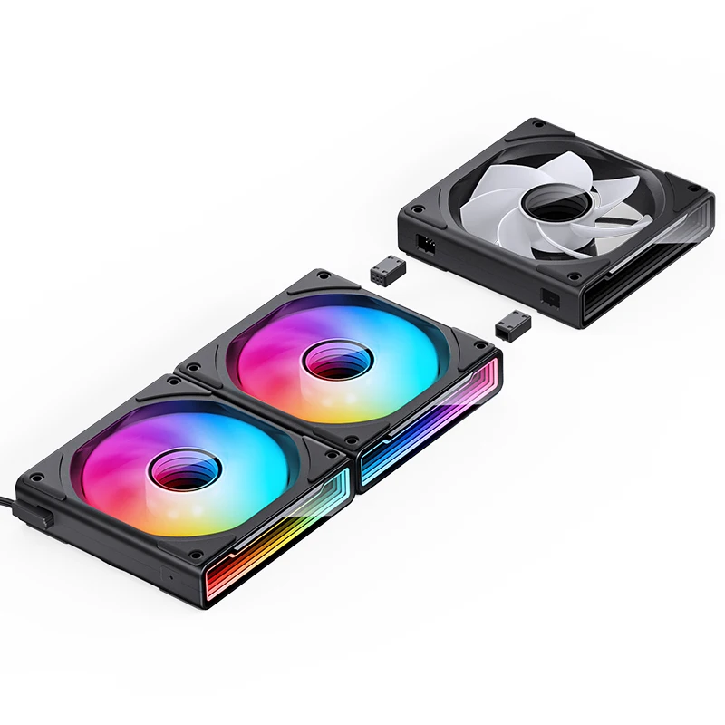JONSBO ZK-120 3in1 Computer Case Fan 120mm 5V 3PIN ARGB Wire-free Splicing Infinite Mirror Lighting Effect CPU Cooling Fan