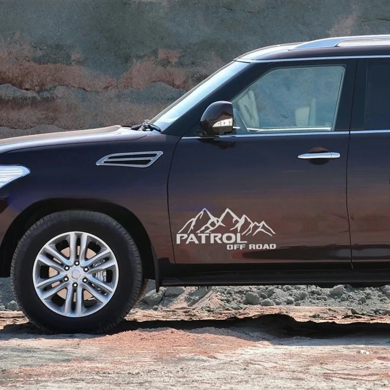 

Горная графическая наклейка для Nissan-PATROL V8 Y61 LE OFF ROAD Sport Stripe, декор для двери автомобиля, виниловая наклейка, светоотражающая пленка для кузова автомобиля