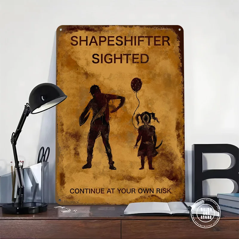 Shapeshifter Sighted Tinplate Poster Customized Wall Art Vintage Metal Signs Retro Plates for Office Decoration Gaming Home Deco
