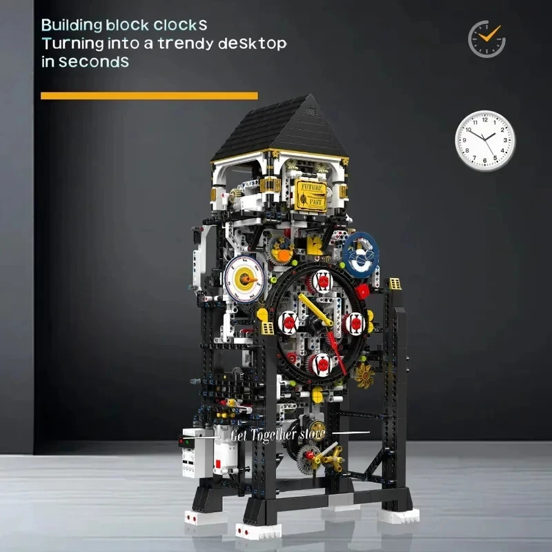  Mould King 10159 Technical Clock Toys Motorized Cyberpunk Clock Building Block Assembly Time Caculator Brick Creative Toy Gift view 2