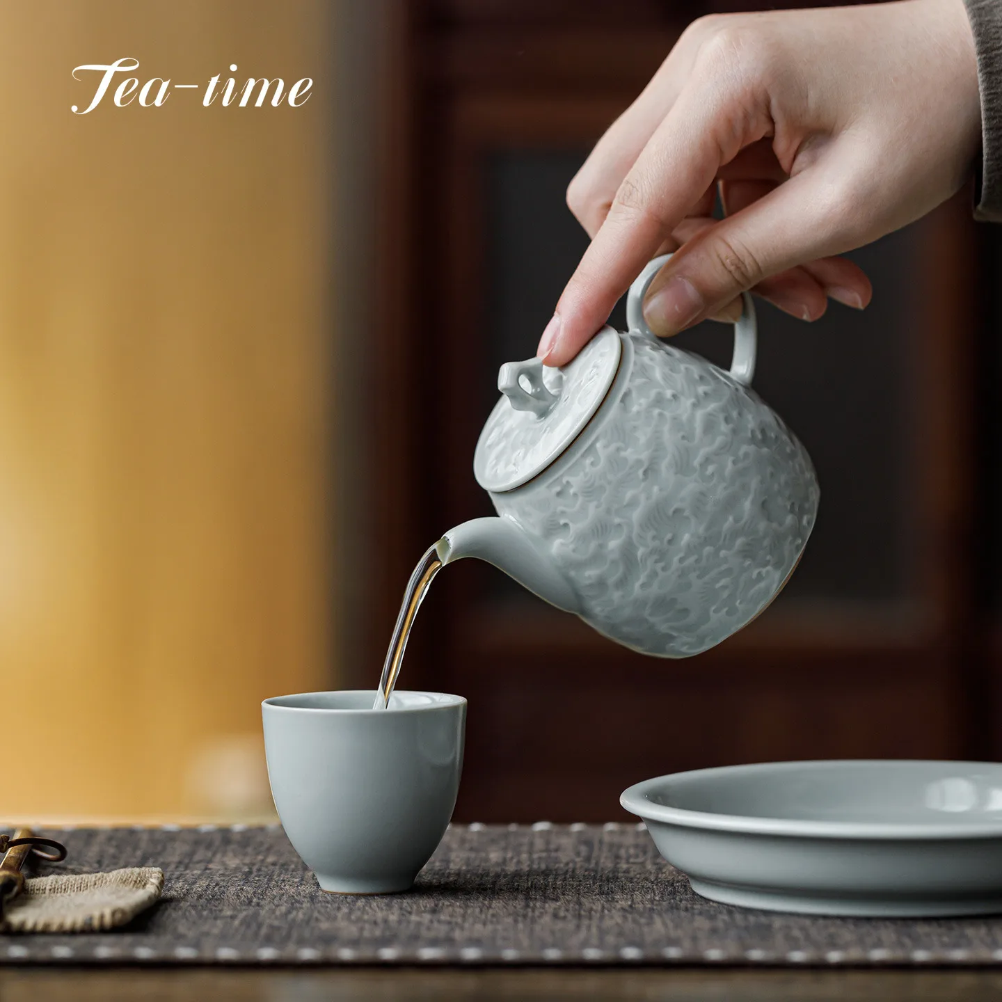 السماء الزرقاء رو فرن الإغاثة إبريق الشاي مع فلتر الشاي تخمير غلاية شاي سيراميك Infuser إبريق الشاي شاي بوير اليابانية وعاء الخزف الأواني