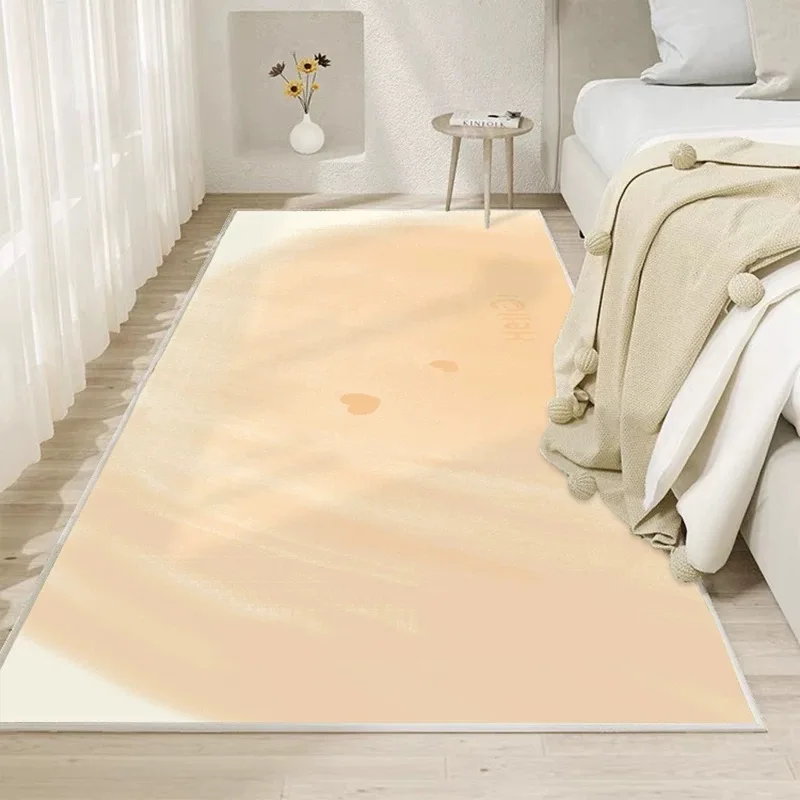 VIKAMA Bedside crystal velvet carpet ,long strip gradient dopamine floor mat,ins style,for girls and children,bedroom carpet