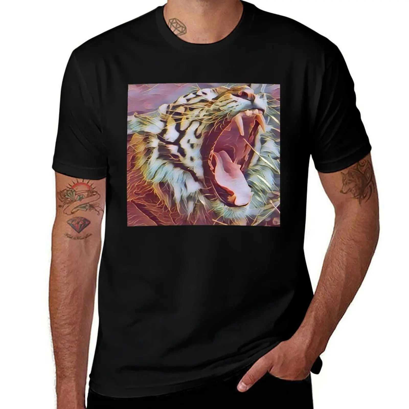 

Tiger Roar In Gemstone T-Shirt t shirt man cotton t shirts cotton 100% man tshirt T-shirt
