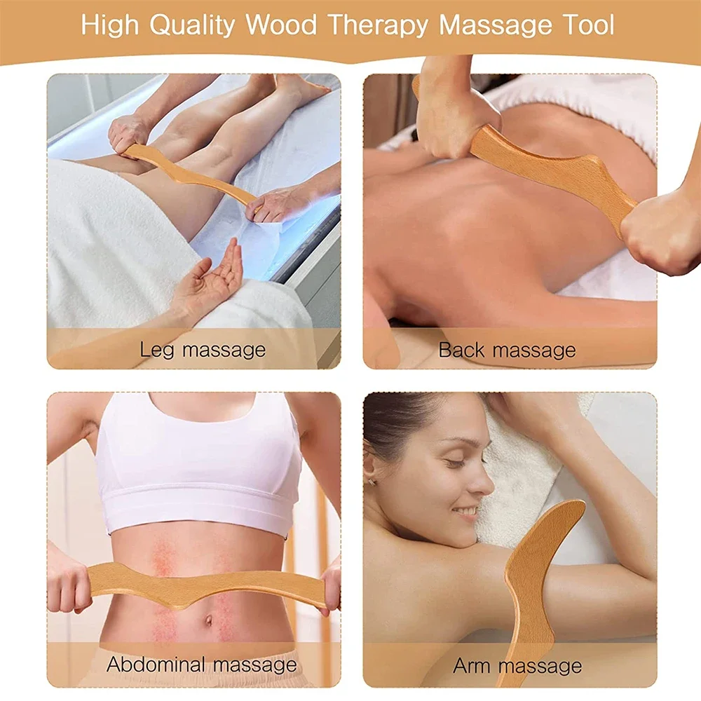 Houten Massage Body Roller Tools-Professionele Cellulitis Massager Houttherapie Massage Gereedschap Voor Anti-Cellulitis Lichaam Contouren