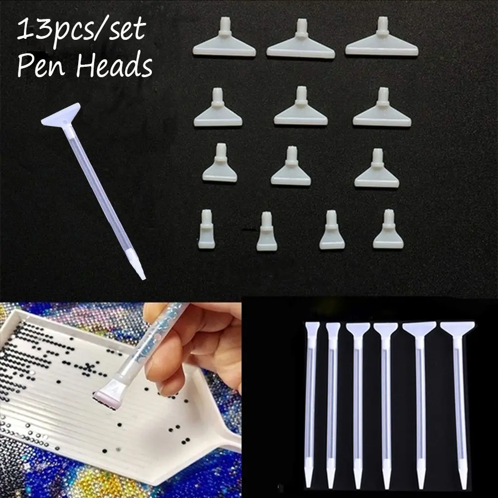 13pcs Replacement Pen Heads For 5D Diamond Painting Cross Embroidery Point Drill Diamond Painting Quick Cases Tool DIY Crafts