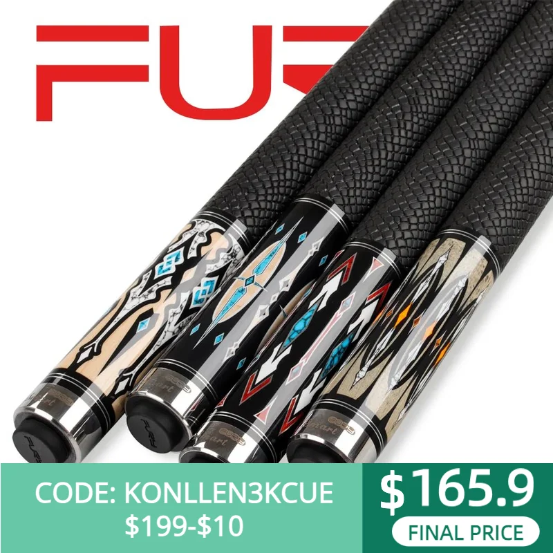 FURY DX-1/4 Pool Cue 12.5mm Tiger Tip HT2 Maple Shaft XTC Ferrule Quick Joint Billiards Handmade Piano Paint Grip Play Stick Kit