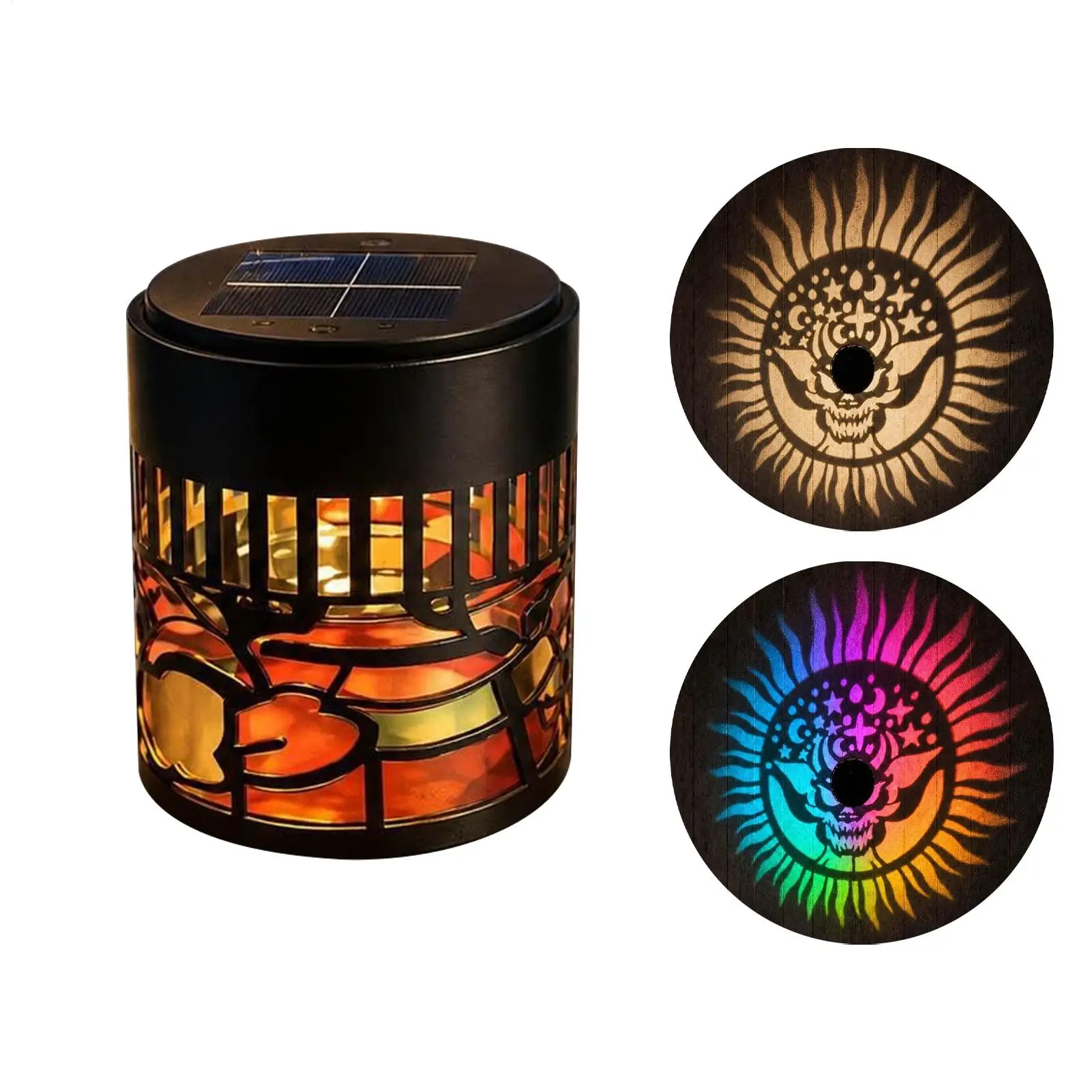 Halloween Projector Light Evil Face Sun Pattern Waterproof Lamp Solar Projector Lights Outdoor for Haunt House Home Indoor