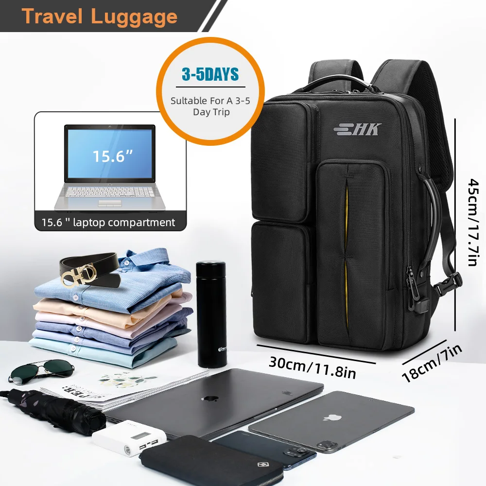 حقيبة ظهر للكمبيوتر المحمول Heroic Knight للرجال YKK متعددة الوظائف للعمل اليومي حقيبة ظهر للأعمال مقاومة للماء بسعة كبيرة حقيبة السفر