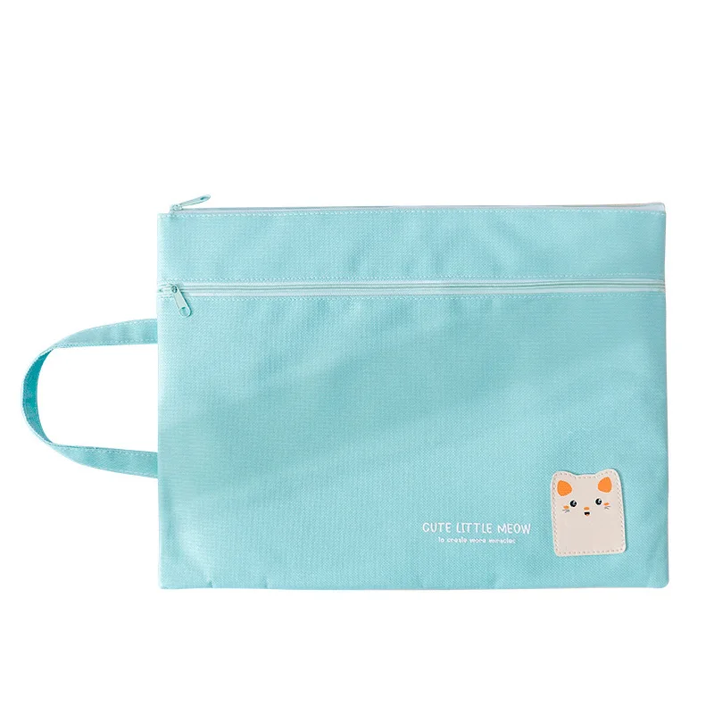 A4 File Bag File Folder Documents File Bag Stationery Filling BAG School Office Storage File Pouch Holder Zipper Bag 8 Colors